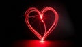 Red neon heart shape. Love, Valentine\'s Day, romantic concept
