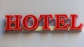 Red Neon Hotel Sign Royalty Free Stock Photo