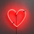 Red neon lamp in the shape of a heart Royalty Free Stock Photo