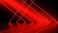 Red neon light beams creating intersecting geometric shapes on a dark floor Royalty Free Stock Photo
