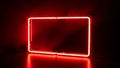 Red neon light frame on dark background Royalty Free Stock Photo