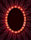 Red neon oval frame