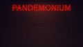 Red Neon Pandemonium Sign on the Wall Gates of Hell Royalty Free Stock Photo