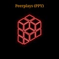 Red neon Peerplays PPY cryptocurrency symbol