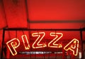Red neon Pizza sign