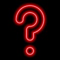 Red neon question mark on a black background Royalty Free Stock Photo