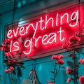 Red neon sign with inscription Everything Is Great Royalty Free Stock Photo