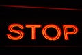 Red Neon Stop Sign