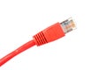 Red network cable isolated Royalty Free Stock Photo