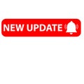 Red new update icon on white background. new update symbol. banner new update sign. flat style