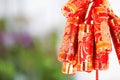 New red year`s firecracker ornaments Royalty Free Stock Photo