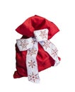 red New Yeas gift bag - isolated Royalty Free Stock Photo