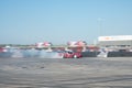 Red Nissan Silvia S13 skidding on a race track