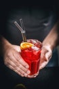 Red non alcoholic cocktail Royalty Free Stock Photo