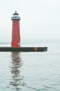 Red North Pier Lighthouse - Kenosha, Wisconsin Royalty Free Stock Photo