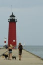 Red North Pier Lighthouse--Kenosha, Wisconson Royalty Free Stock Photo