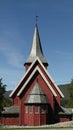 Red Norwegian church Royalty Free Stock Photo