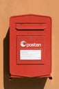 Red norwegian letter-box