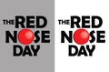 Red Nose Day Poster on grey and white background