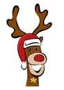 The red nose rendeer Rudolph. Royalty Free Stock Photo