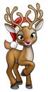 Santa Hat Cartoon Christmas Reindeer Royalty Free Stock Photo