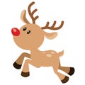 Cute Red Nosed Reindeer Vector Illustration Royalty Free Stock Photo