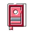 Red notebook line icon with bookmark Royalty Free Stock Photo