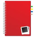 Red notebook and Photo frame Royalty Free Stock Photo