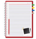 Red notebook and Photo frame Royalty Free Stock Photo