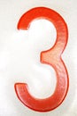 Red number 3 Royalty Free Stock Photo