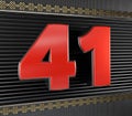 Red number 41 with endless knot Royalty Free Stock Photo