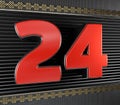 Red number 24 with endless knot Royalty Free Stock Photo