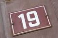 Red Number Nineteen Royalty Free Stock Photo