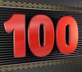 Red number 100 with endless knot Royalty Free Stock Photo