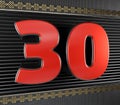 Red number 30 with endless knot Royalty Free Stock Photo