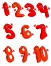Red Numbers Royalty Free Stock Photo