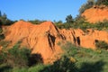 Red ochre lands or ocher lands in Pyrenees , France