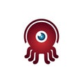 Red Octopus Squid One Eye Monocular Cute Monster Mascot