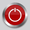 Red off button. Button for web design. Abstract technology background. Stock image. Royalty Free Stock Photo