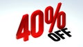 Red 40% off Discount Icon.