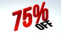 Red 75% off Discount Icon.