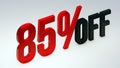 Red 85% off Discount Icon.