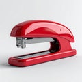 Red Office Stapler Isolated on White Background Studio Shot Royalty Free Stock Photo