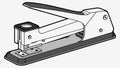 Red office stapler, stationery and organize tool vector design Generative AI