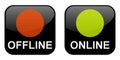 Red offline and green online Button Royalty Free Stock Photo