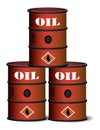 Red oil barrels Royalty Free Stock Photo