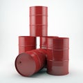 Red Oil barrels on white Royalty Free Stock Photo
