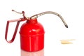 Red oil can, Isolated, Clipping paths Royalty Free Stock Photo