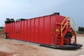 Red oil field frac tank