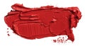 Red oil paint brush stroke Royalty Free Stock Photo